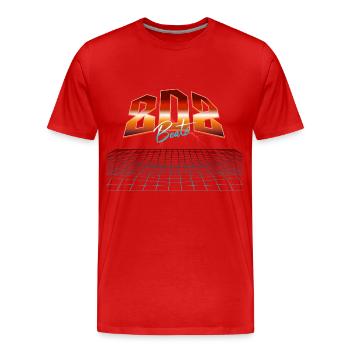 808 Synthesizer Analog Drum Machine - Men's Premium Organic T-Shirt - red - Front - Damien (186cm)