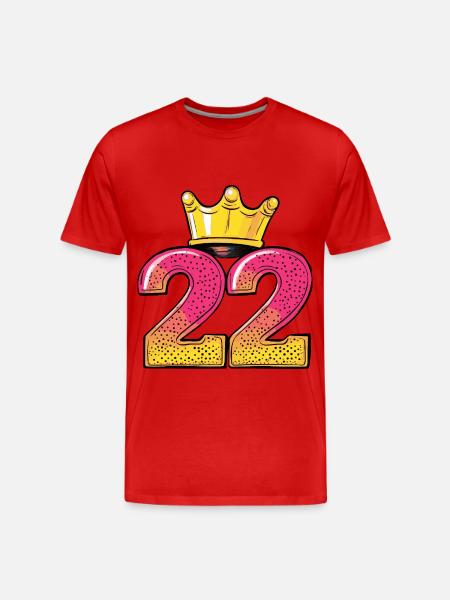 22 Number Crown - Men's Premium Organic T-Shirt - red
