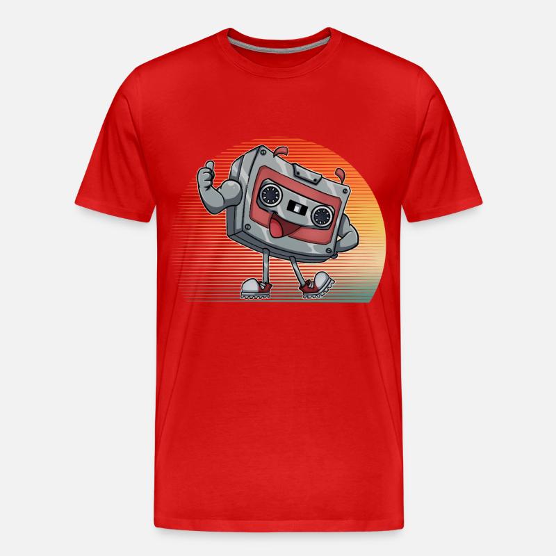 Kassette - Männer Premium Bio T-Shirt - Rot