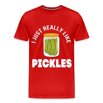 Pickle Cucumber Cucumber - Men's Premium Organic T-Shirt - red - Front - Damien (186cm)
