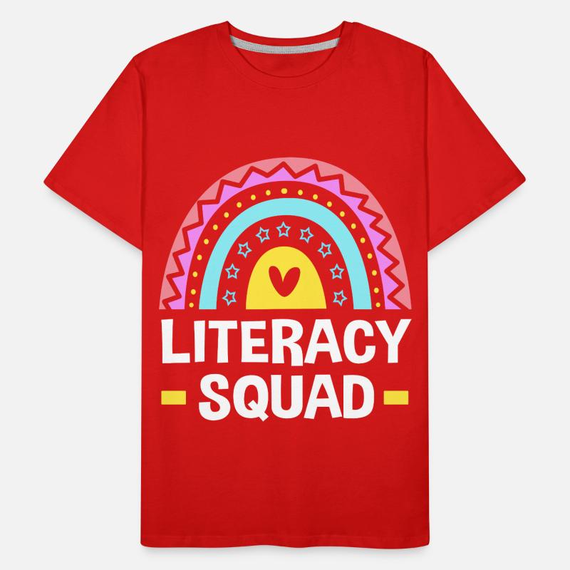 Bookworm Reading Enseignant d’école primaire T-shirt bio Premium Homme