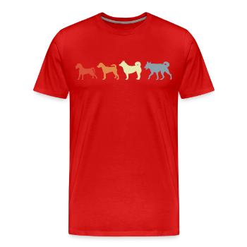 Évolution canine vintage - T-shirt bio Premium Homme - rouge - Devant - Damien (186cm)