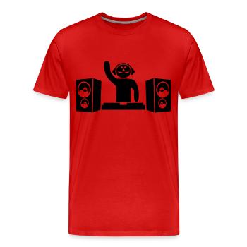 Hardcore DJ - Men's Premium Organic T-Shirt - red - Front - Damien (186cm)