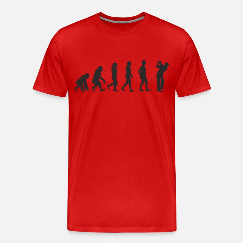 Evolution Golf - Männer Premium Bio T-Shirt - Rot