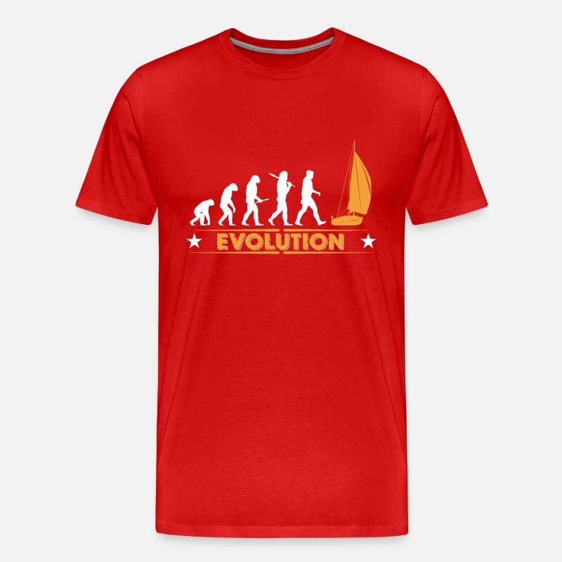 Segeln Evolution - orange/weiss - Männer Premium Bio T-Shirt - Rot