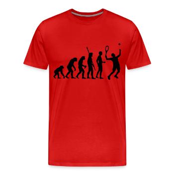evolution_tennis_b_1c - Men's Premium Organic T-Shirt - red - Front - Damien (186cm)
