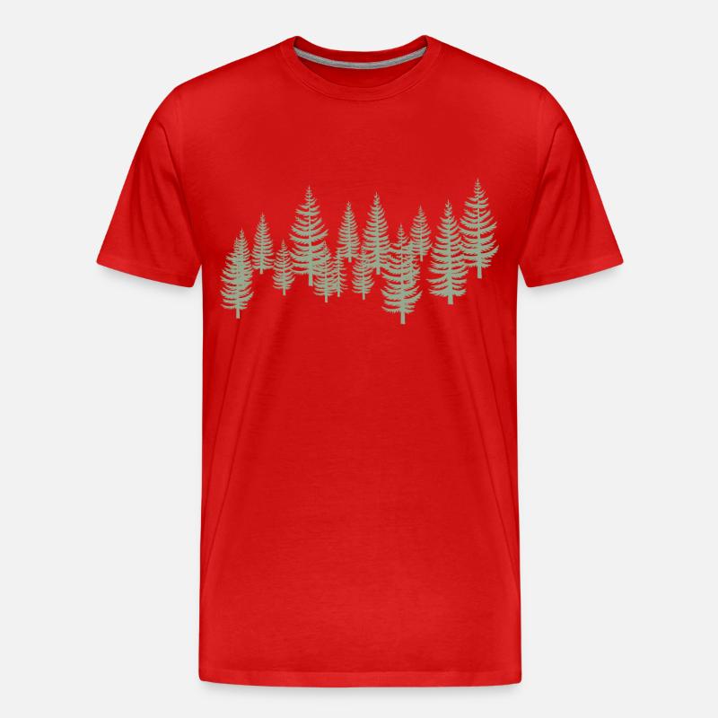 Baum -Bäume - Wald - Männer Premium Bio T-Shirt - Rot