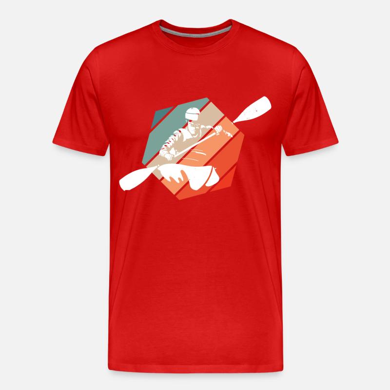 Kanu - Männer Premium Bio T-Shirt - Rot