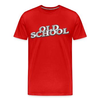 vieille école - T-shirt bio Premium Homme - rouge - Devant - Damien (186cm)
