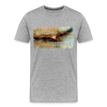 Serie "NATURSCHUTZGEBIET" - Circaète Jean-le-Blanc - Männer Premium Bio T-Shirt - Grau meliert - Vorne - Damien (186cm)
