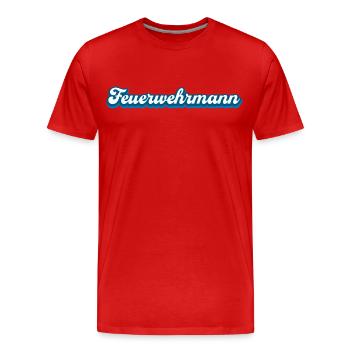 Feuerwehrmann Feuerwehr Rettungsdienst - Männer Premium Bio T-Shirt - Rot - Vorne - Damien (186cm)