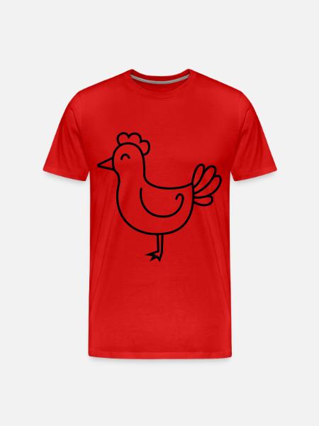 Huhn Comic Tier - Männer Premium Bio T-Shirt - Rot