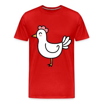 Chicken Comic Animal - Men's Premium Organic T-Shirt - red - Front - Damien (186cm)