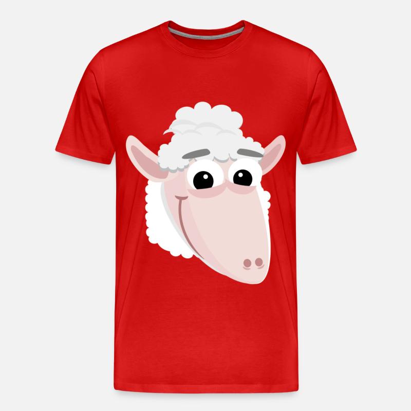 Lustiges Schaf - Männer Premium Bio T-Shirt - Rot