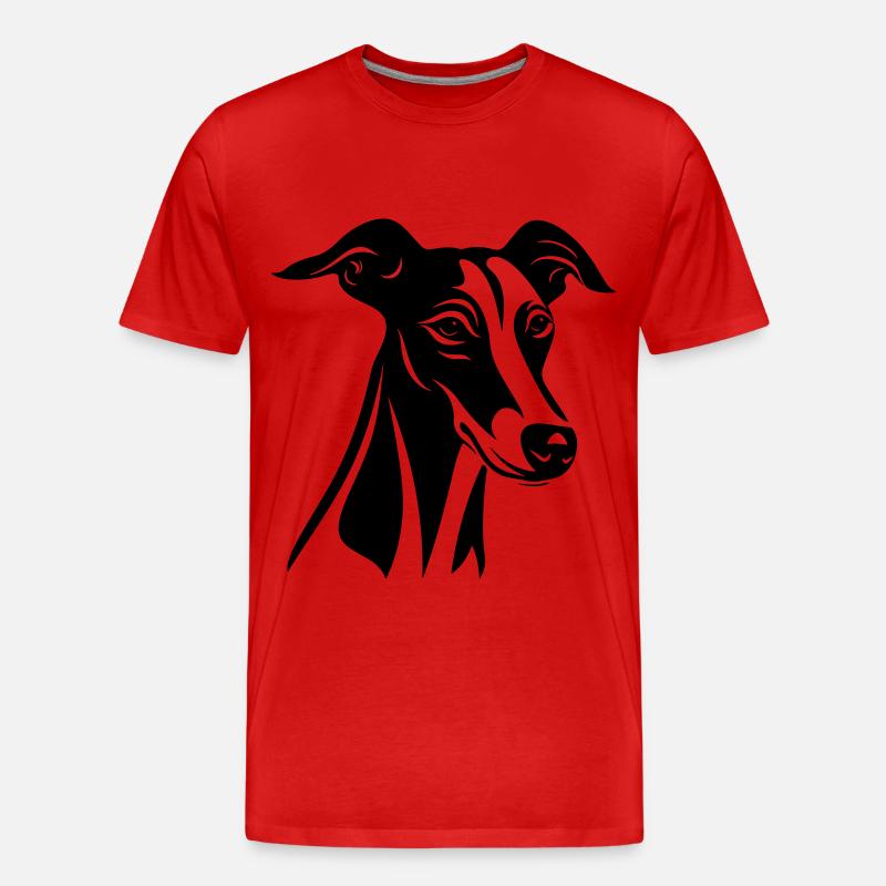 Greyhound Hund Kopf - Männer Premium Bio T-Shirt - Rot