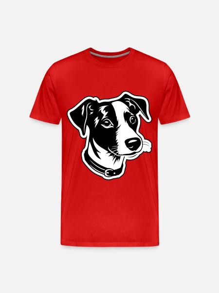 Jack Russel Terrier Dog Head - Men's Premium Organic T-Shirt - red