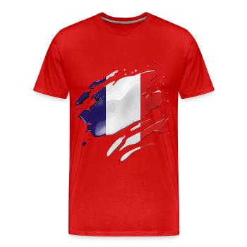 FRANKREICH FAHNE FLAGGE FRANKREICH - Männer Premium Bio T-Shirt - Rot - Vorne - Damien (186cm)