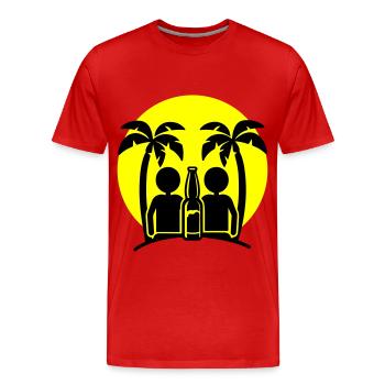 Island Beach Party Drinking - Men's Premium Organic T-Shirt - red - Front - Damien (186cm)