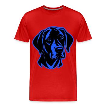 Tête de chien Labrador - T-shirt bio Premium Homme - rouge - Devant - Damien (186cm)