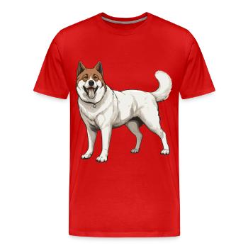 Akita Dog - Men's Premium Organic T-Shirt - red - Front - Damien (186cm)