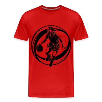 Basketteur Basketteur Basketteur Femme - T-shirt bio Premium Homme - rouge - Devant - Damien (186cm)