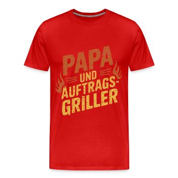Papa und Auftgragsgriller für Grill BBQ grillen - Männer Premium Bio T-Shirt - Rot - Vorne - Damien (186cm)