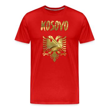 Kosovo - Men's Premium Organic T-Shirt - red - Front - Damien (186cm)