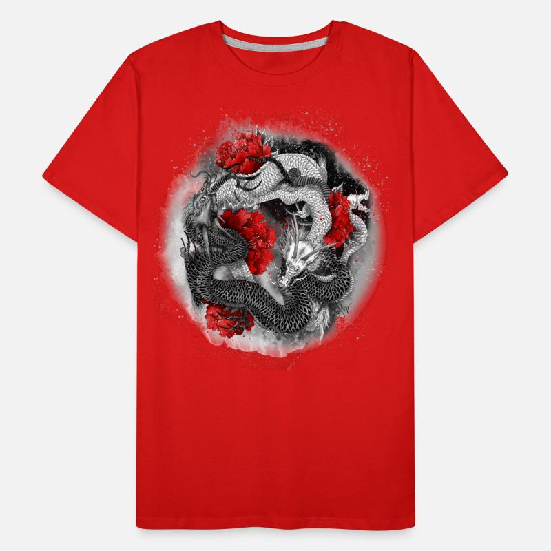 Der Drache, Ryu, ist ein mythisches Wassertier Männer Premium Bio T-Shirt