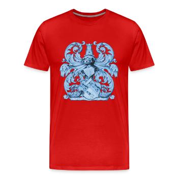 Mittelalter Dekor Wappen Heraldik, Ritterrüstung - Männer Premium Bio T-Shirt - Rot - Vorne - Damien (186cm)