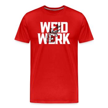 Weidwerk Jagd Jagen - Männer Premium Bio T-Shirt - Rot - Vorne - Damien (186cm)
