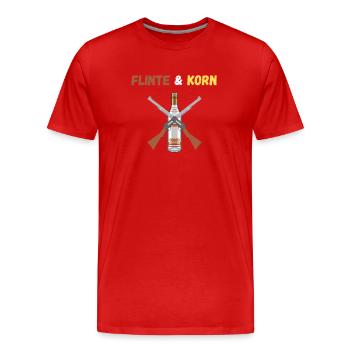 Jäger Flinte Korn - Männer Premium Bio T-Shirt - Rot - Vorne - Damien (186cm)