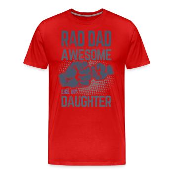 Rad Dad - Génial comme ma fille - Fist Bump - T-shirt bio Premium Homme - rouge - Devant - Damien (186cm)
