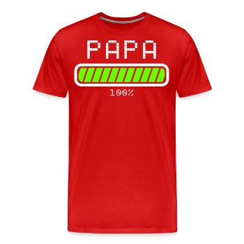 Papa Vater Geschenk - Männer Premium Bio T-Shirt - Rot - Vorne - Damien (186cm)