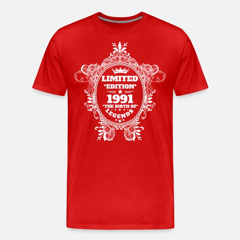 1991 - Männer Premium Bio T-Shirt - Rot
