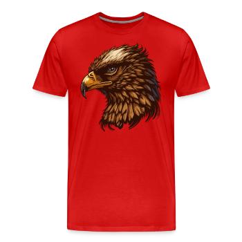 Imperial Eagle Head Cartoon Illustration - Men's Premium Organic T-Shirt - red - Front - Damien (186cm)