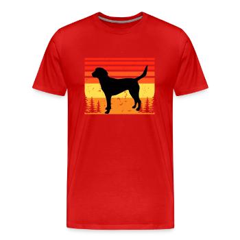Beagle Harrier Dog Lover Silhouette Vintage Sunset - T-shirt bio Premium Homme - rouge - Devant - Damien (186cm)