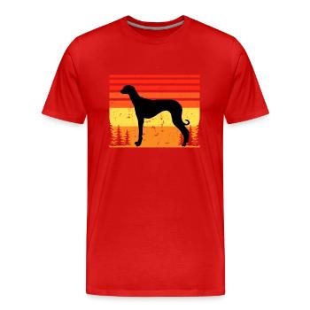 Vieux Lévrier Croate Chien Silhouette Rétro Soleil - T-shirt bio Premium Homme - rouge - Devant - Damien (186cm)
