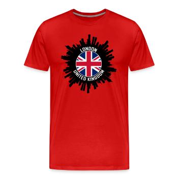 Londres Skyline Uk Flag Souvenir de voyage - T-shirt bio Premium Homme - rouge - Devant - Damien (186cm)