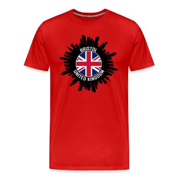 Bristol Skyline Uk Flag Souvenir de voyage - T-shirt bio Premium Homme - rouge - Devant - Damien (186cm)
