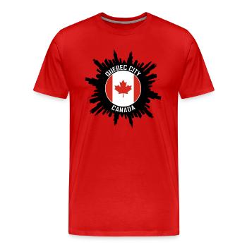 Souvenir de voyage de Québec Skyline Canada Flag - T-shirt bio Premium Homme - rouge - Devant - Damien (186cm)