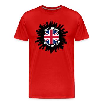Nottingham Skyline Uk Flag Souvenir de voyage - T-shirt bio Premium Homme - rouge - Devant - Damien (186cm)