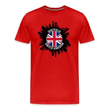 Sheffield Skyline UK Flagge Reisesouvenir - Männer Premium Bio T-Shirt - Rot - Vorne - Damien (186cm)