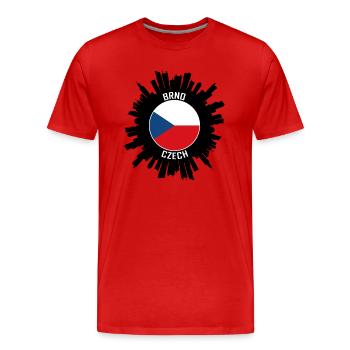 Brünn Skyline Tschechische Flagge Reise Souvenir - Männer Premium Bio T-Shirt - Rot - Vorne - Damien (186cm)