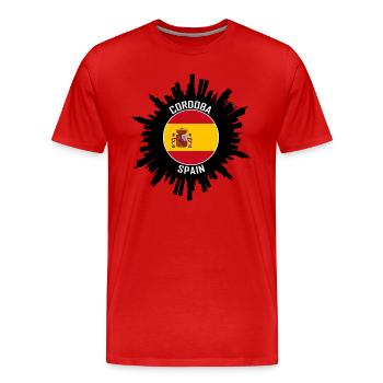 Cordoba Skyline Espagne Flag Souvenir de voyage - T-shirt bio Premium Homme - rouge - Devant - Damien (186cm)