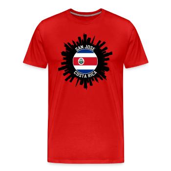 San Jose Skyline Costa Rica Flagge Reise-Souvenir - Männer Premium Bio T-Shirt - Rot - Vorne - Damien (186cm)