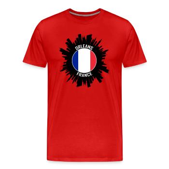 Orleans Skyline France Flag Souvenir de voyage - T-shirt bio Premium Homme - rouge - Devant - Damien (186cm)