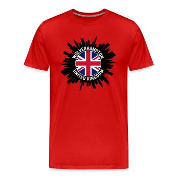 Wolverhampton Skyline Uk Flag Souvenir de voyage - T-shirt bio Premium Homme - rouge - Devant - Damien (186cm)