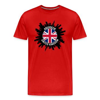 Aberdeen Skyline Uk Flag Souvenir de voyage - T-shirt bio Premium Homme - rouge - Devant - Damien (186cm)