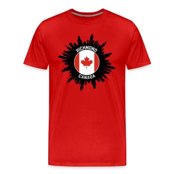 Souvenir de voyage du drapeau canadien de Richmond Skyline - T-shirt bio Premium Homme - rouge - Devant - Damien (186cm)