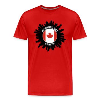 Richmond Hill Skyline Canada Flag Souvenir de voyage - T-shirt bio Premium Homme - rouge - Devant - Damien (186cm)